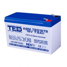 TEDBATERIE AGM TED1276F2 12V 7.6Ah