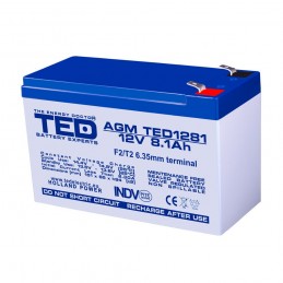 TEDBATERIE AGM TED1281F2 12V 8.1Ah
