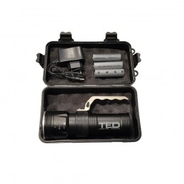 TEDLanterna metalica 1 LED 10W zoom 3 acumulatori